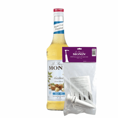 Sirop Monin noisette sans sucre (70 cl) + pompe à sirop (10ml)