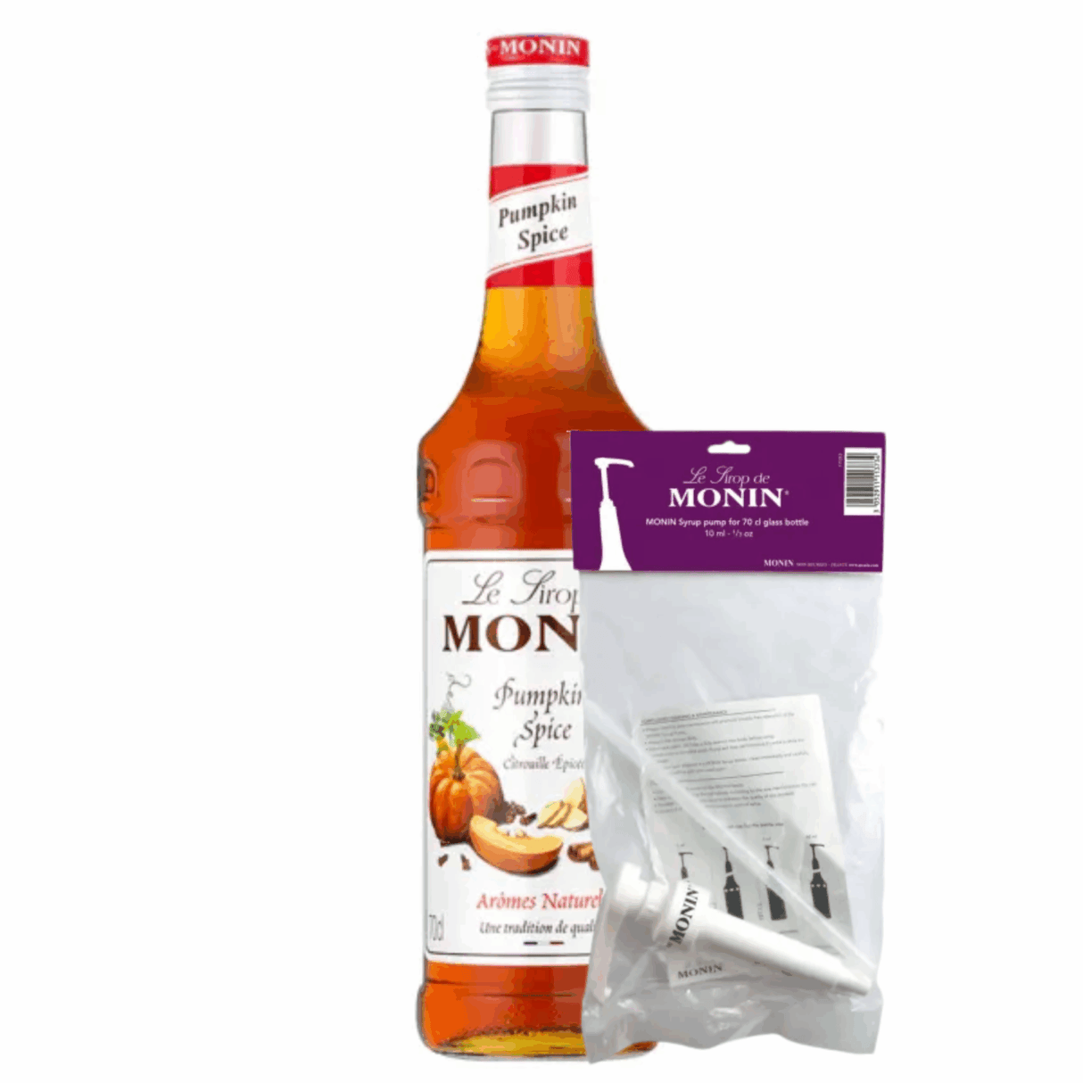 Sirop Monin épices potiron (70 cl) + pompe à sirop (10ml)