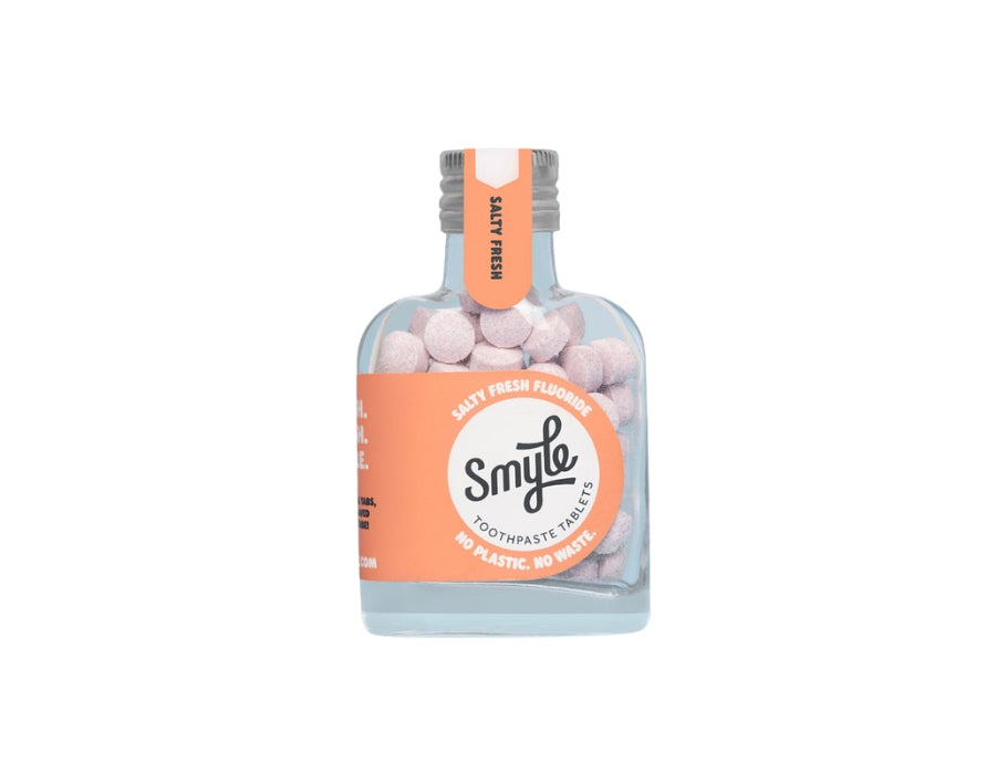 Comprimés de dentifrice Smyle frais salé - bouteille 65 pcs. - avec du fluor