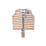 Lignes souples | gilet de sauvetage rayé marron blanc 3-6 ans
