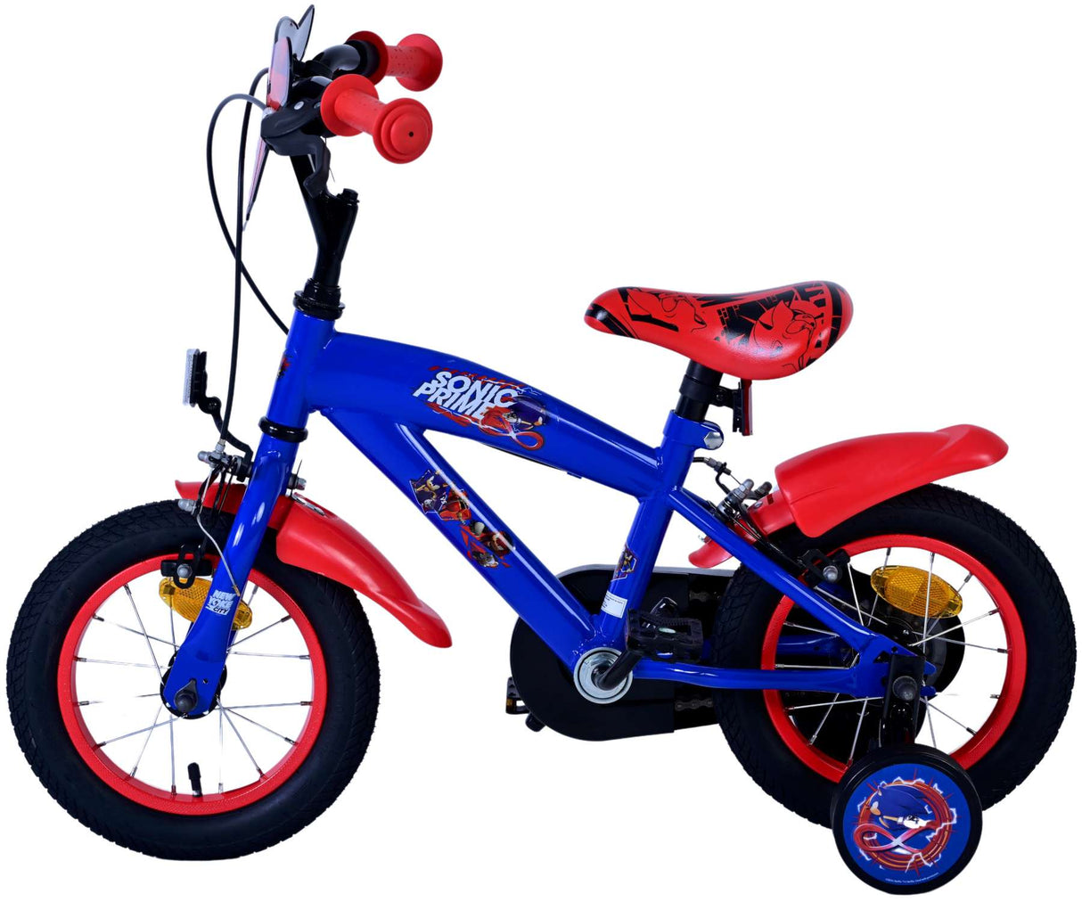 Sonic Prime Prime Children's Bike Boys de 12 pulgadas rojo de dos frenos de manos