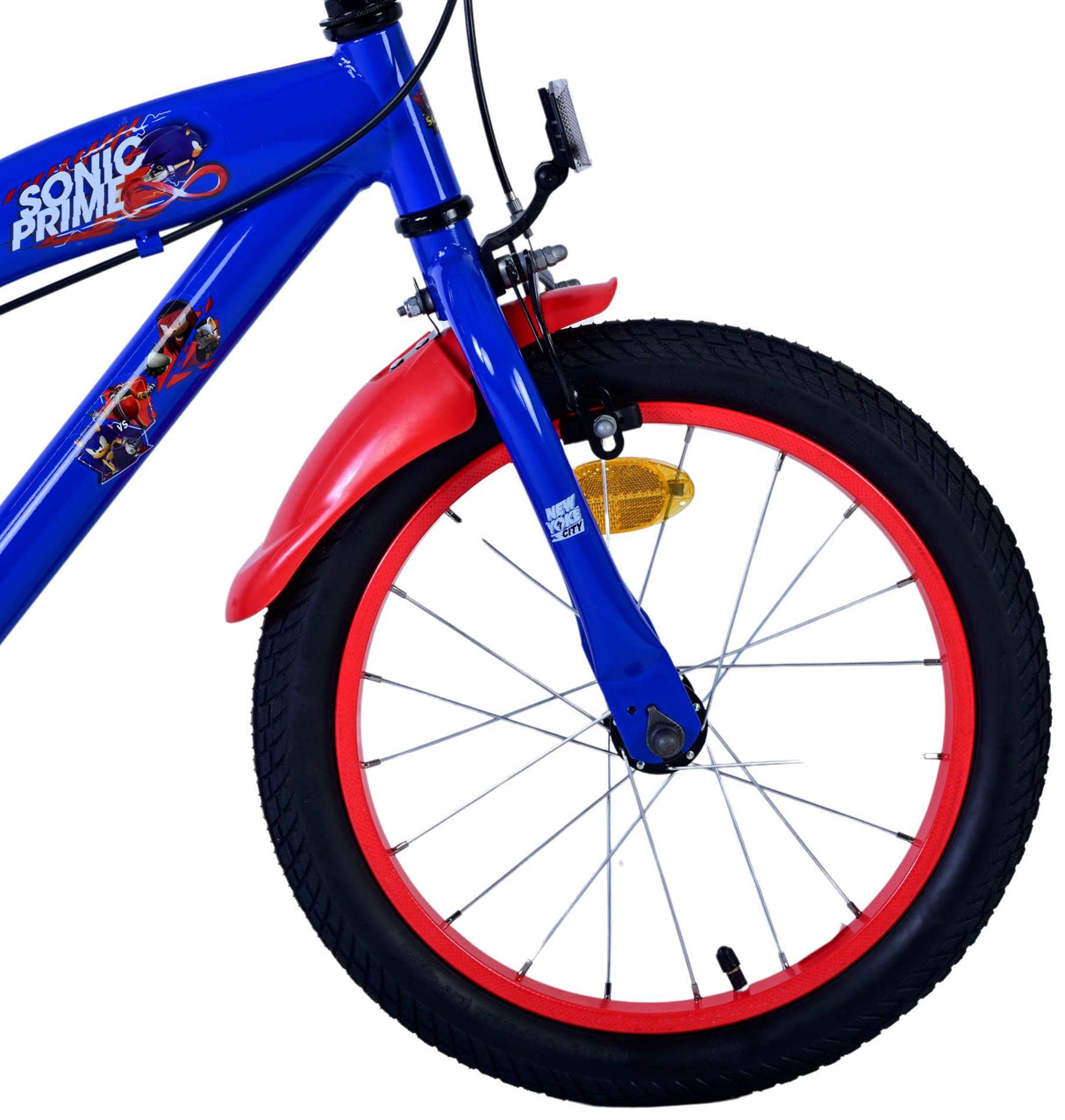 Sonic Prime Prime Children's Bike Boys 16 -palčni modro rdeči dve ročni zavora