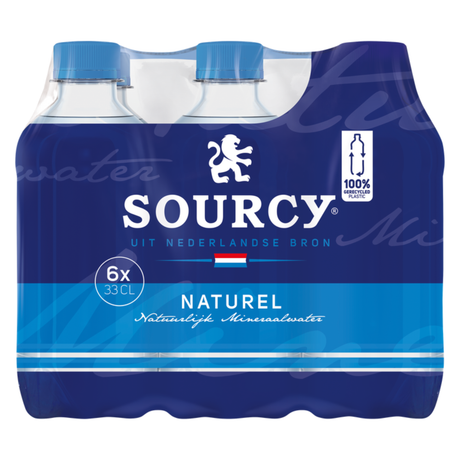 Eau minérale bleue sourcy naturelle (6x33cl)