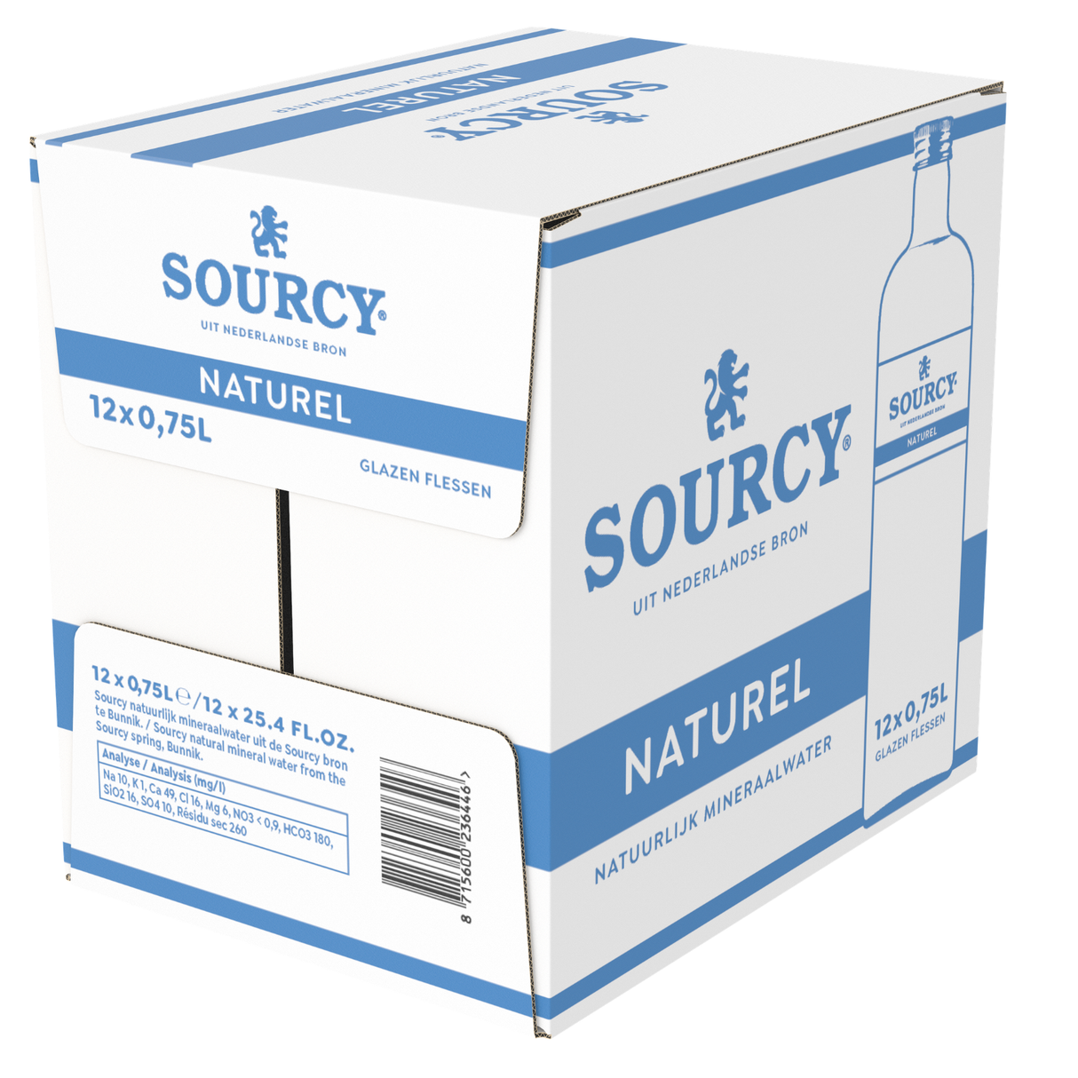 Verre naturel d'eau minérale Sourcy bleue (12x75cl)