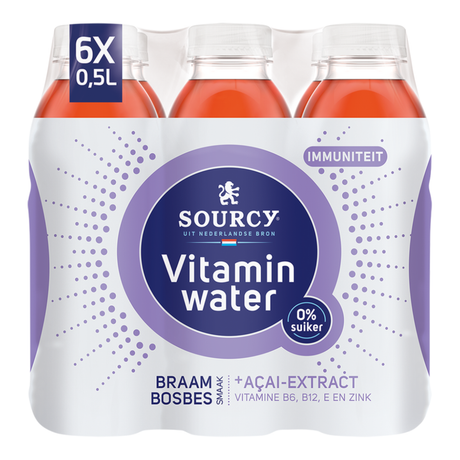 Sourcy vitaminwater mûre açaï pet (6x 50cl)