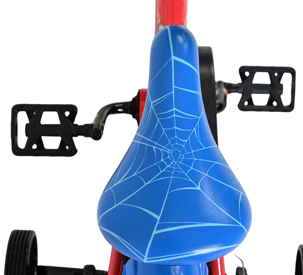 Vélo pour enfants Spiderman Spider-Man - garçons - 12 pouces - bleu rouge - deux freins à main