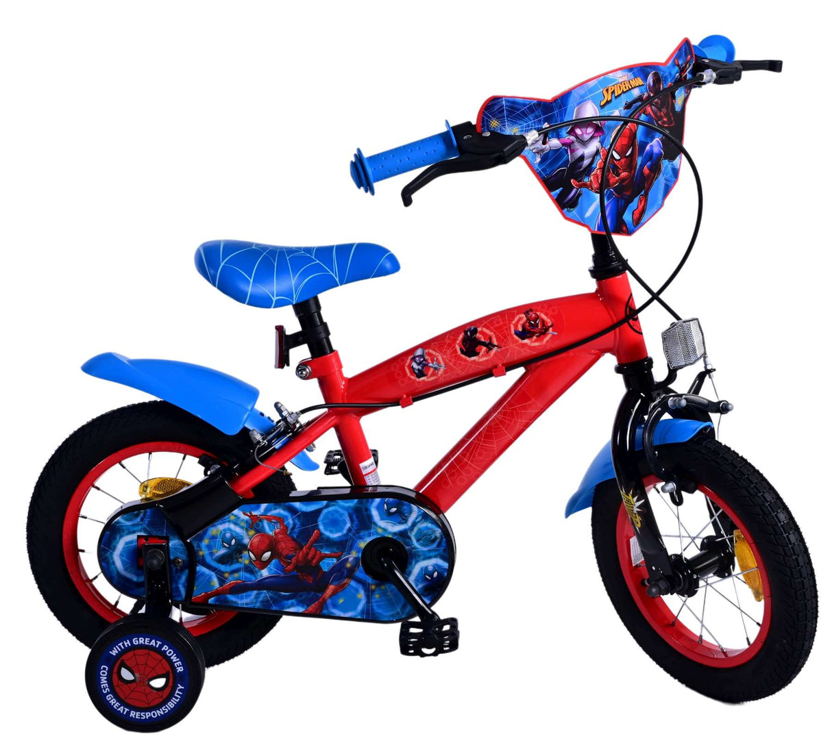 Spiderman Ultimate Spider-Man Children's Bike Boys 12 palcové modré červené dvě ruční brzdy