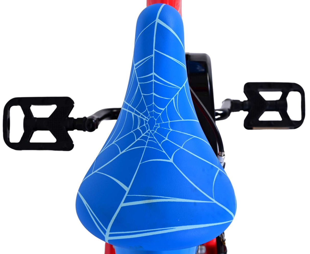 Spiderman ultimate spider-man kinderfiets jongens 14 inch blauw rood twee handremmen