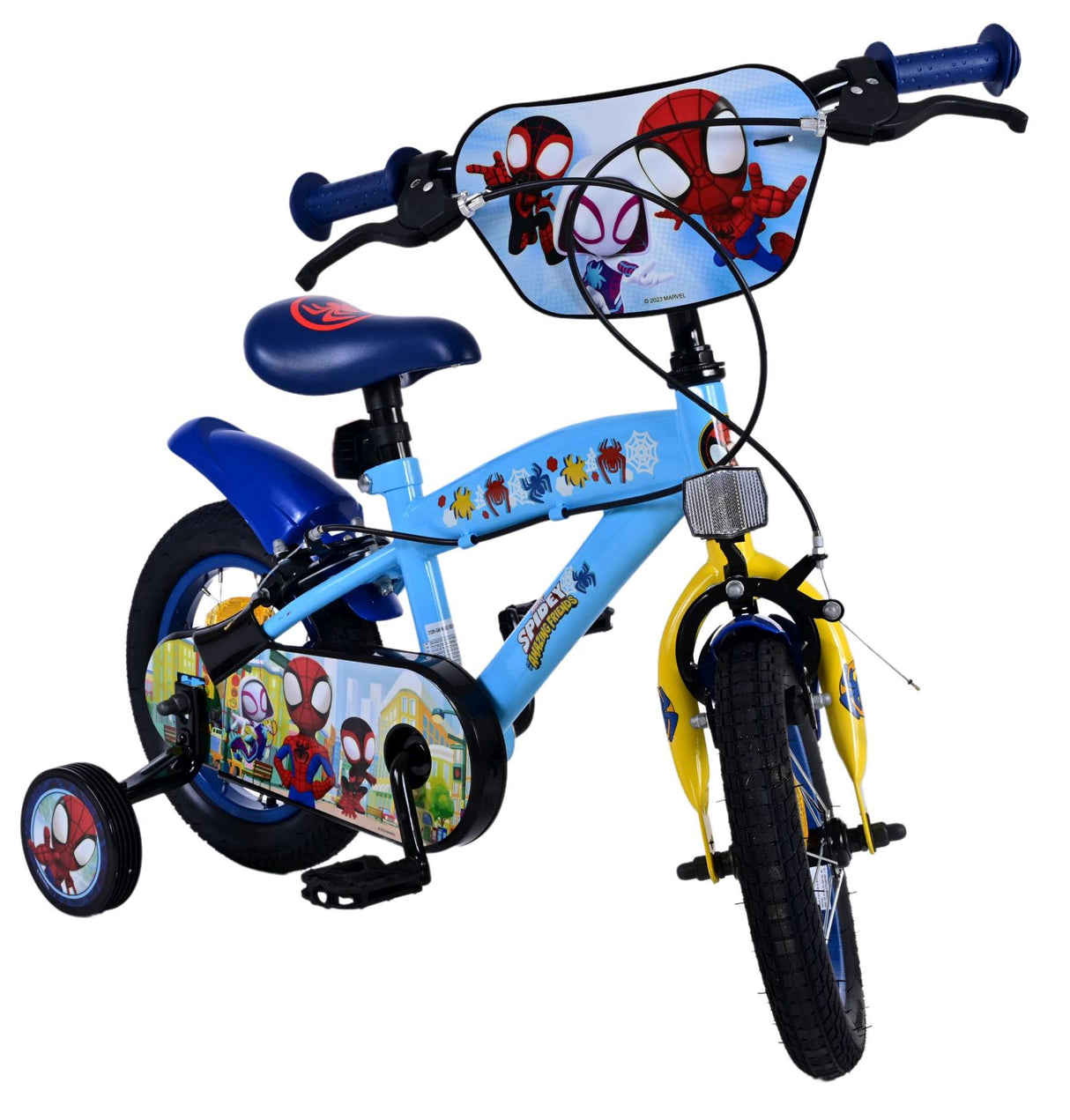 Spidey i jego niesamowici przyjaciele Spidey Children's Bike Boys 12 -calowe Niebieskie Dwupręte hamulce ręczne