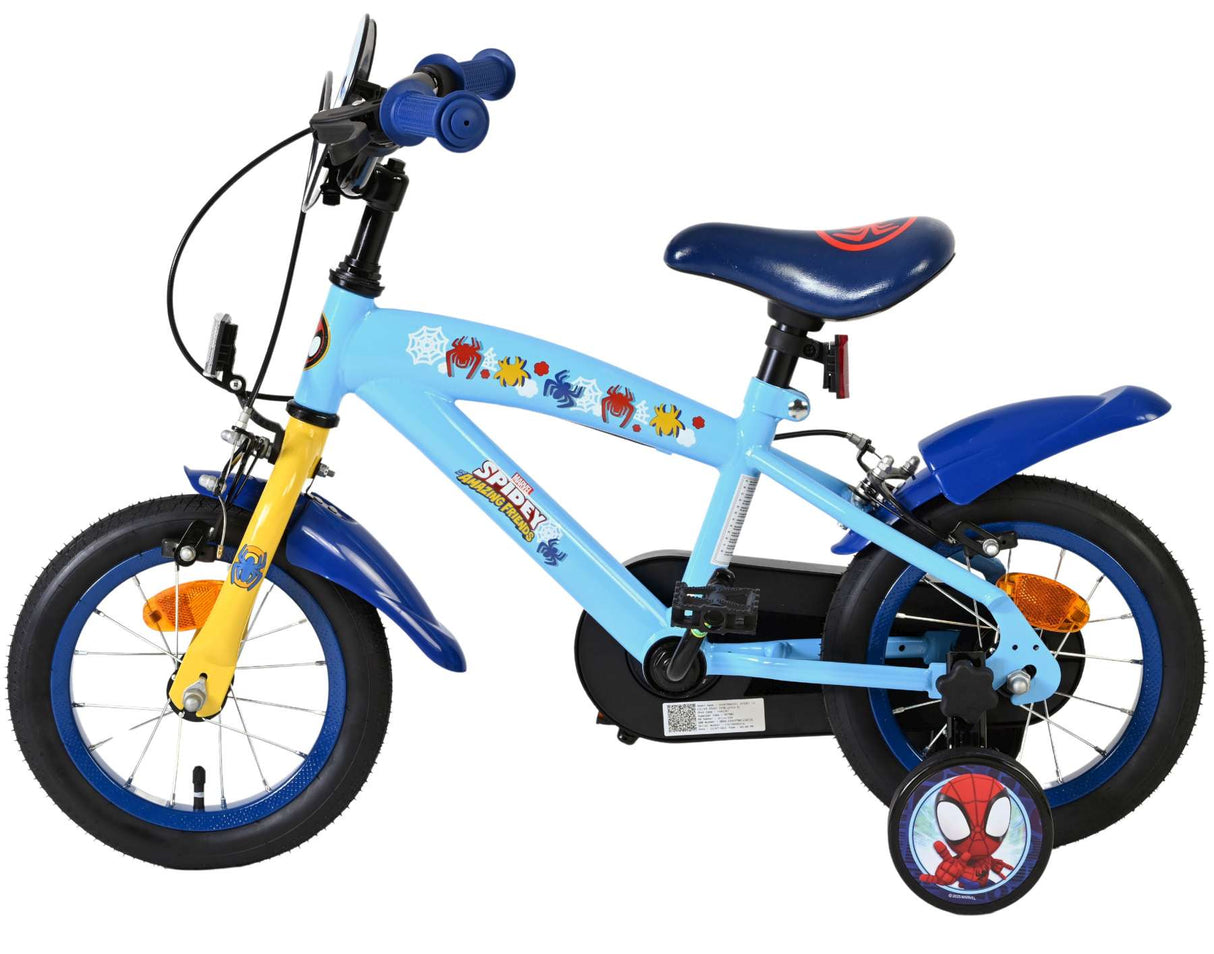 Vélo pour enfants Spidey et seine tollen freunde spidey - garçons - 12 pouces - bleu - deux freins à main