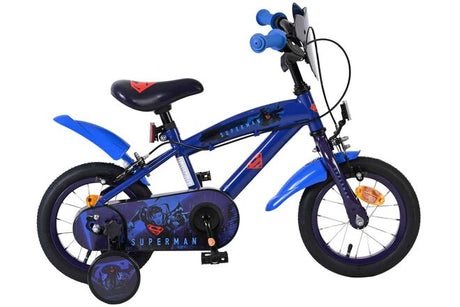Vélo pour enfants Superman - garçons - 12 pouces - bleu - deux freins à main