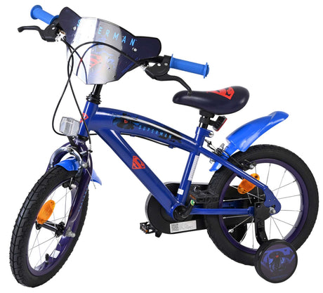 Vélo pour enfants Superman - garçons - 14 pouces - bleu - deux freins à main