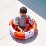 Rayures océaniques | piscine bébé rouge blanc ø 60 cm