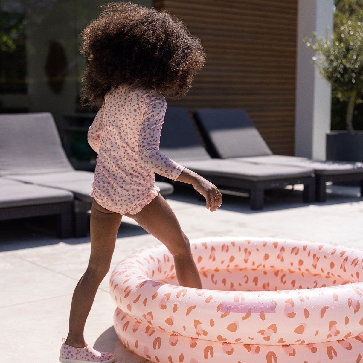 Léopard | piscine bébé vieux rose ø 100 cm