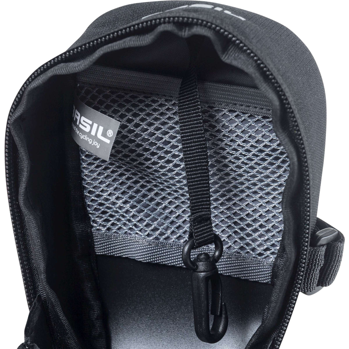 Basil Mada Saddle Sac - compact, noir, 1L, velcro, accessoire de vélo