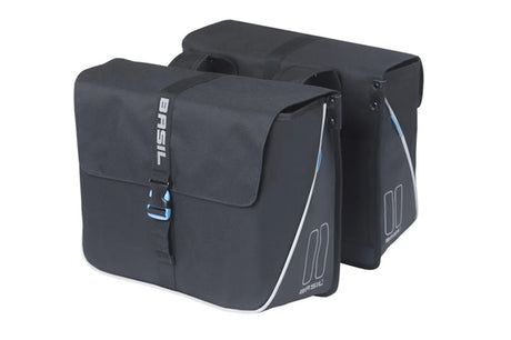 Basil Forte double sac à vélo, noir noir, hydrofuge, 35L