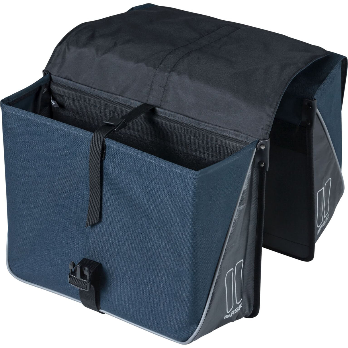 Basil Forte dubbele fietstas, waterafstotend, navy blauw zwart, 35L