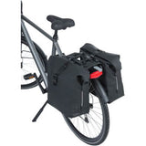 Basil Soho dubbel cykelväska Nordlicht - Vattentät, PU, ​​Rolltop -stängning, lämplig för Mik, 41 LTR, Night Black