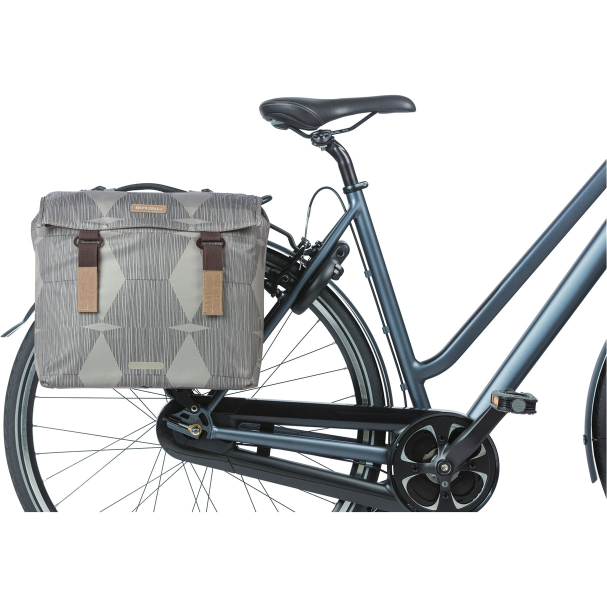 Basil Elegance Double Bicycle Sac, animal de compagnie recyclé, cisaillement d'eau, Mik, noir, 40-49L