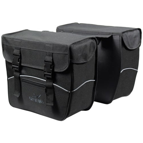Bag du Groenlands Double noir noir. Dimensions 35x31x16 (x2) cm. Côtés excurrents, 34L