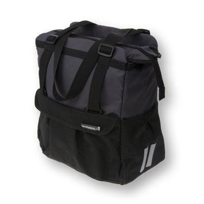 Basil Shopper XL - Sac à vélo sportif et à la mode pour épicerie et plage, anthracite noire, 20L