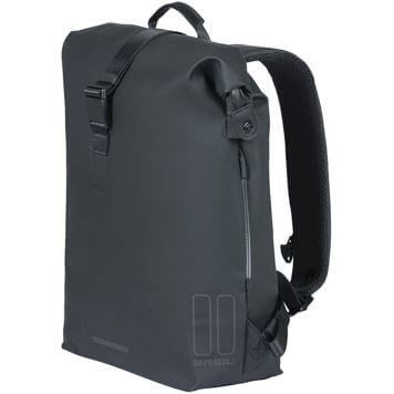 Basil Soho Mik Side Bicycle Sac à vélo - noir, imperméable, PU, Nordlicht LED, 17L