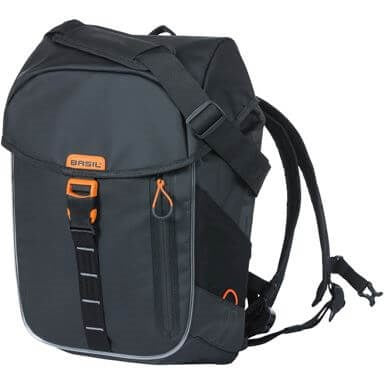 Basil Miles Tarpaulin Bicycle Sac à dos Nordlicht - Sac à dos noir étanche pour les cyclistes - 17L - Unisexe - Sport - Black