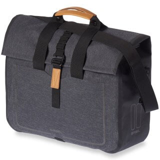 Basil Urban Dry Business Bag - Sac à bicycle imperméable, capacité de 20L, mêlée au charbon de bois