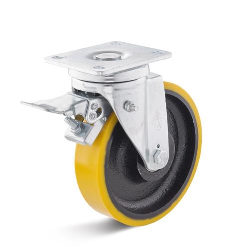 Roulette pivotante Torwegge + frein robuste 80x36mm