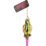 Pendentif perroquet verre 13cm présentoir 12pcs