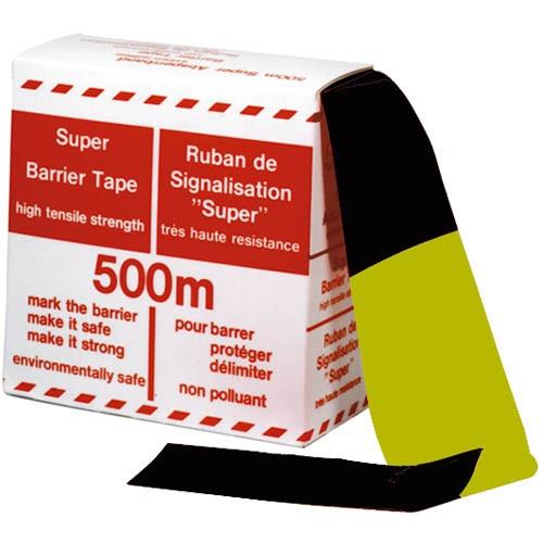 Ruban barrière Tancco noir jaune 500lg 80br