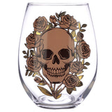 2 verres à boire - roses tête de mort