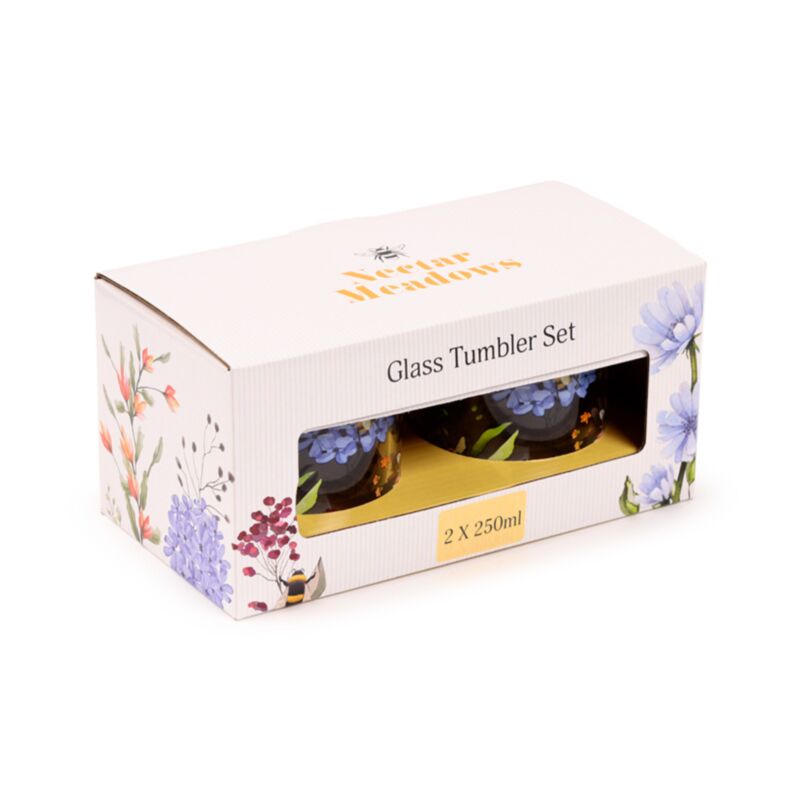 Nectar Meadows lot de 2 verres à boire en verre 250ml