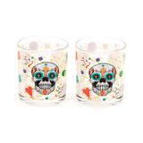 Dia de los muertos lot de 2 verres à boire en verre 250ml