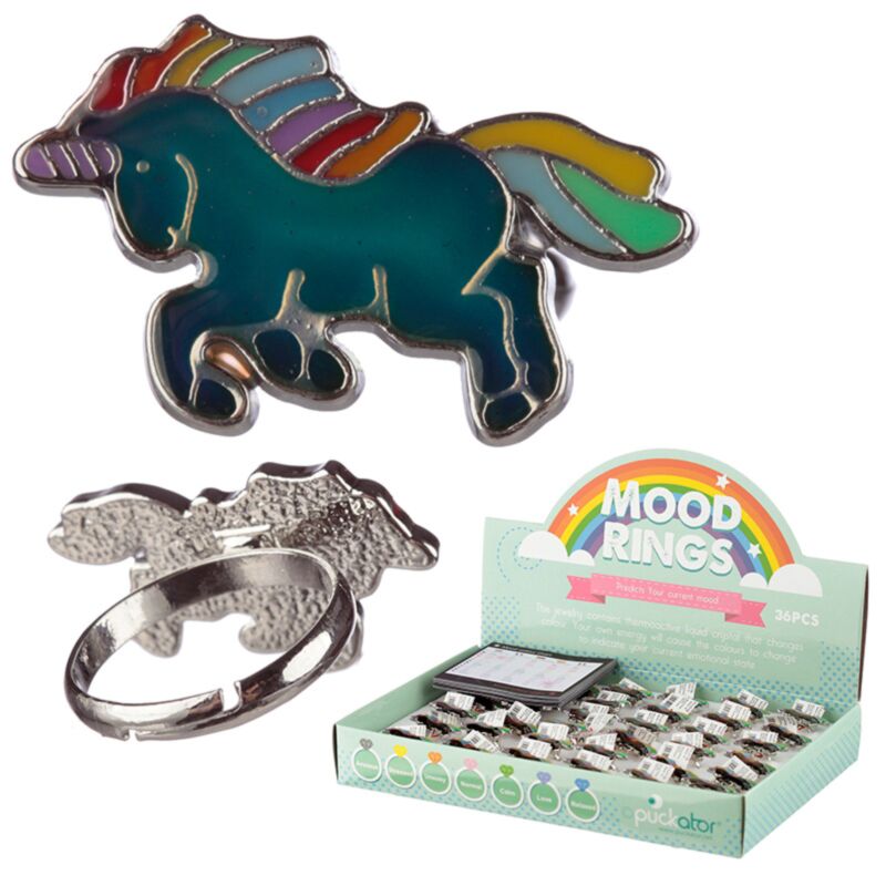 Bague d'humeur enfant licorne arc-en-ciel enchantée