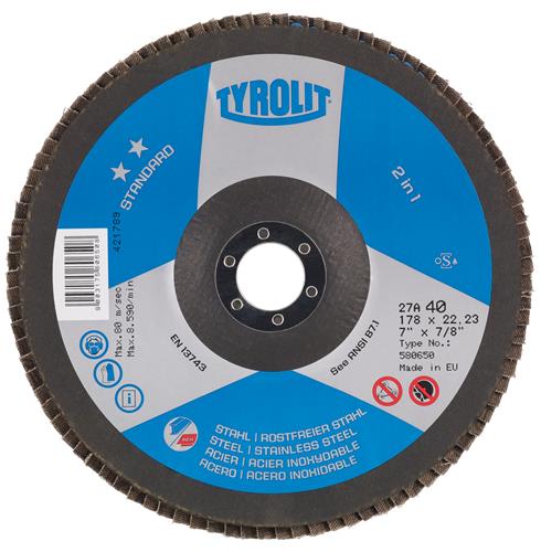 Disque à lamelles Tyrolit 125mm za80 avec acier inoxydable standard | 10 pièces