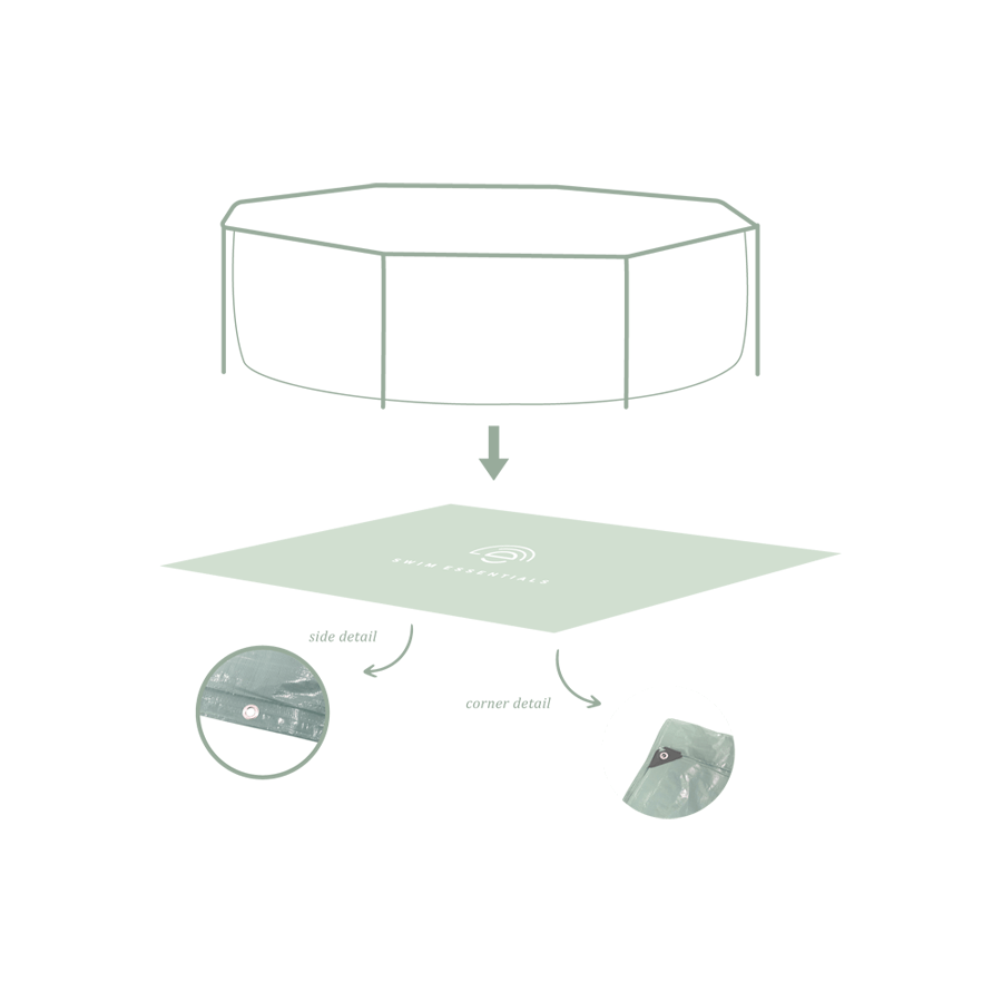 Essences | tapis de sol vert piscine environ 300 cm