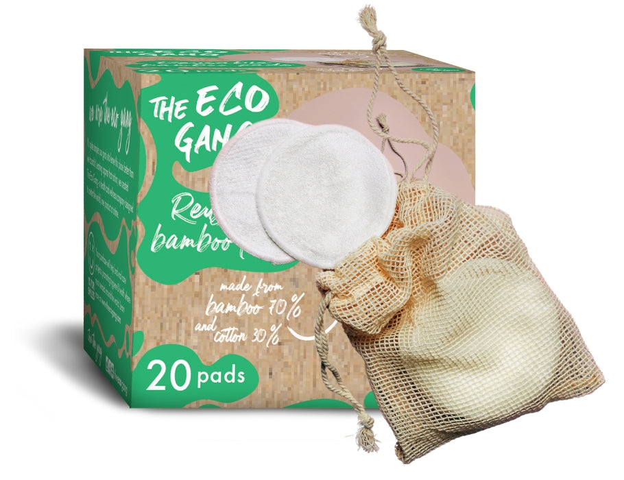 Les tampons en coton réutilisables de gang éco - 20 pièces