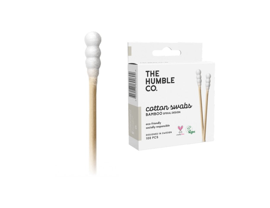 La humble co. cotons-tiges en bambou blanc - forme spirale
