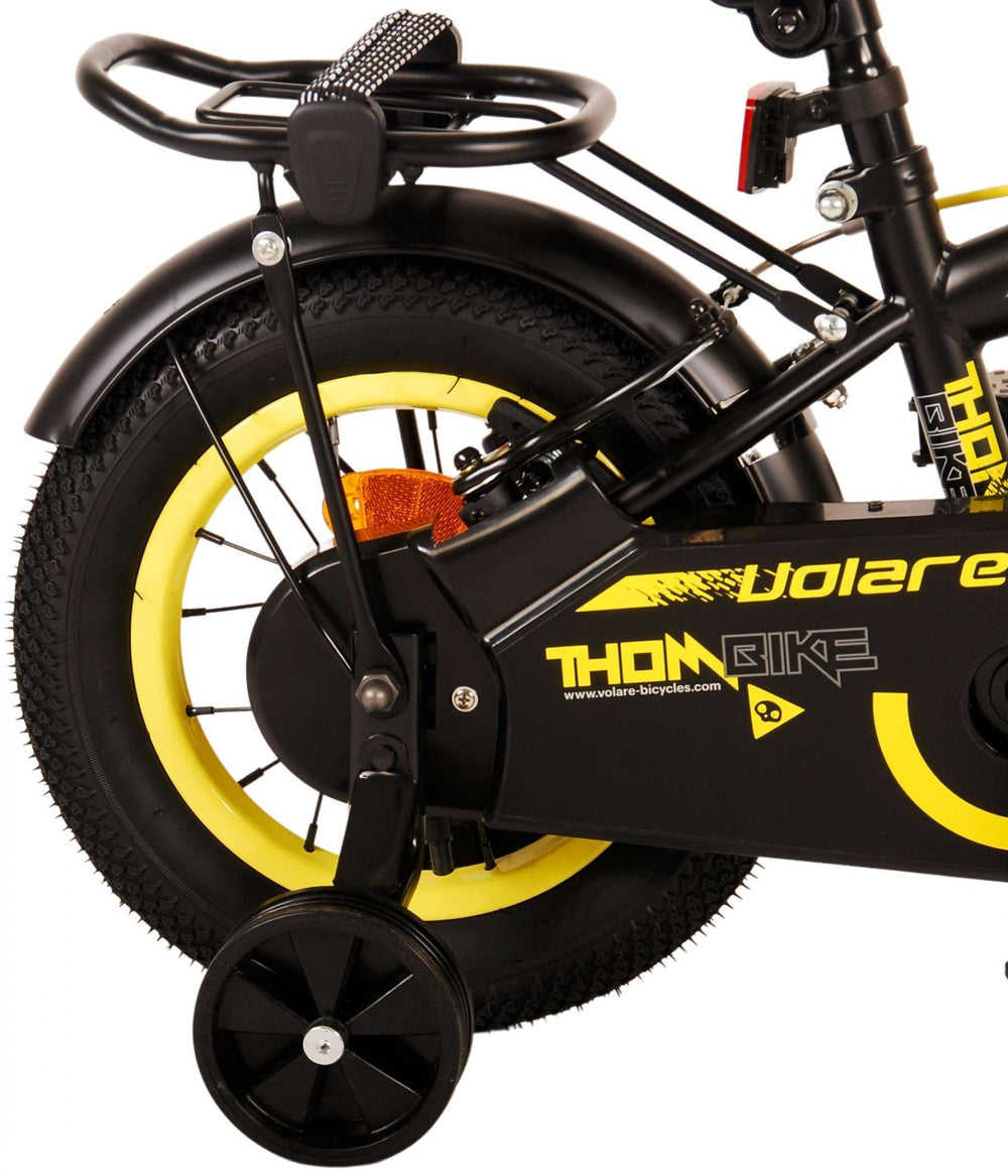 Volare Thombike Children's Bike - Boys - 12 pouces - Jaune noir - Freins à deux mains