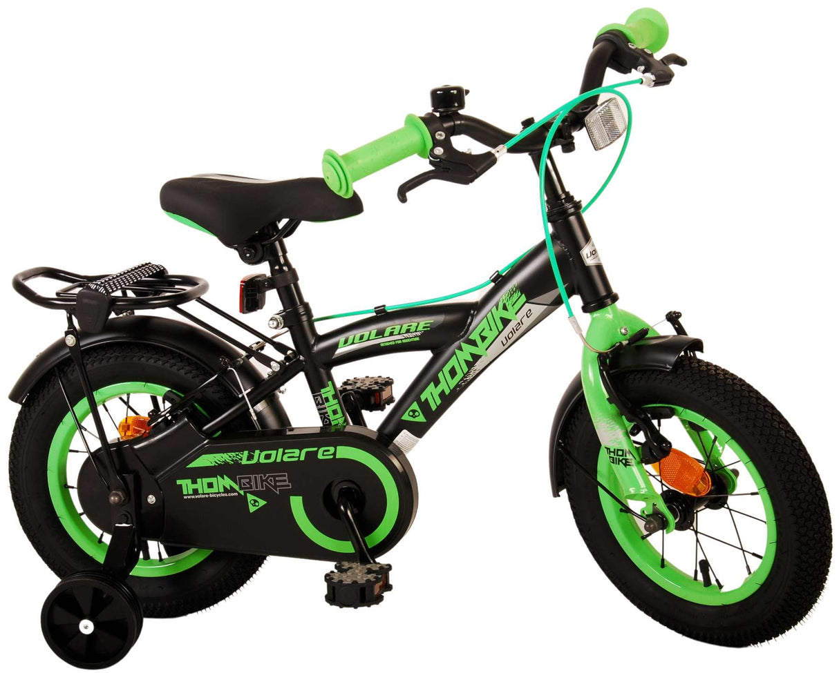 Volare Thombike Children's Bike Boys 12 pouces Black Green Two Hand freins
