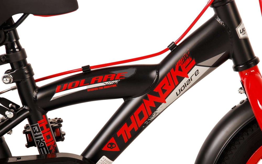 Volare Thombike Children's Bike Boys 12 pouces Black Red Two Hand freins