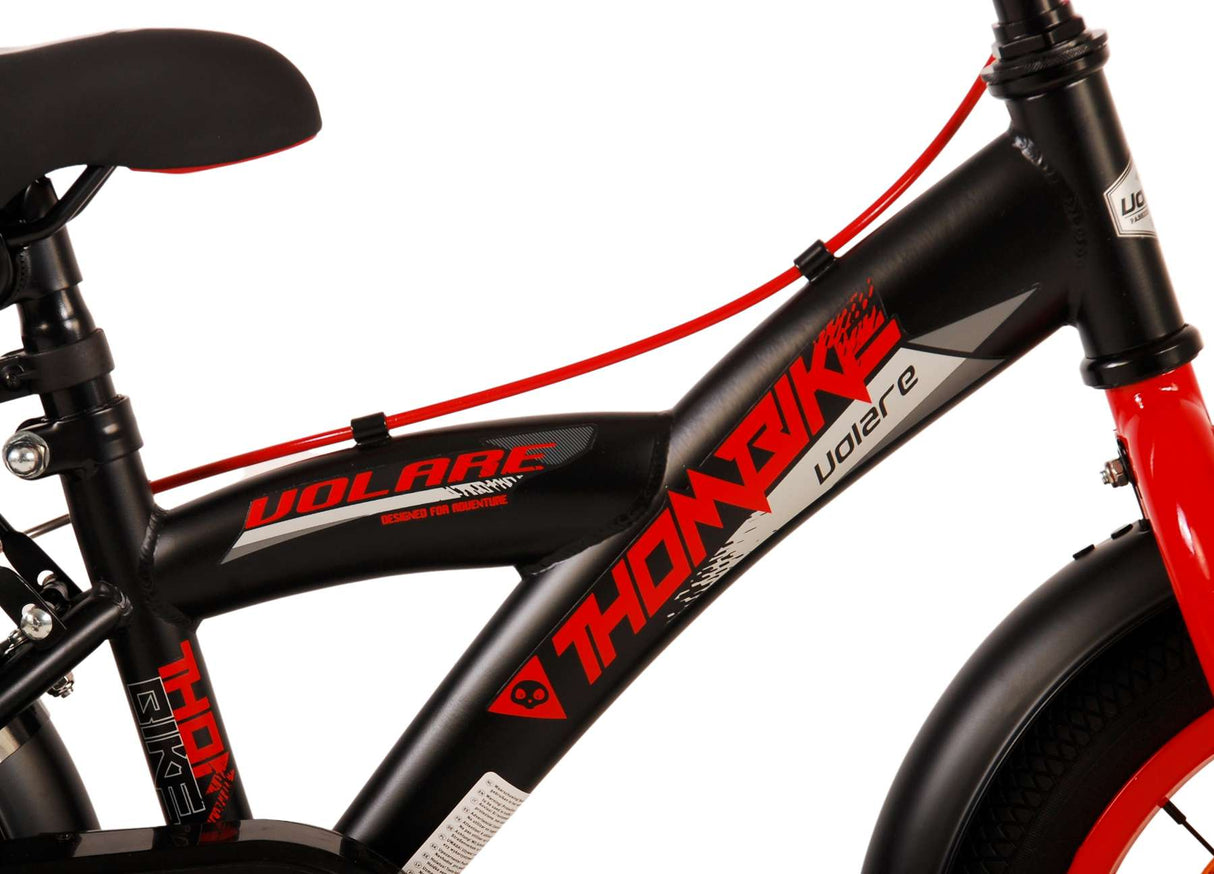 Volare Thombike Children's Bike Boys 14 pouces Black Red Two Hand freins