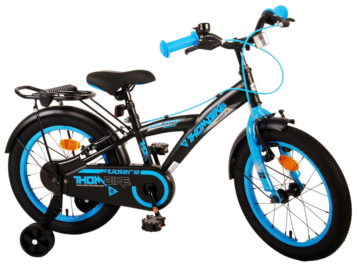 Volare Thombike Kinderfiets - Jongens - 16 inch - Zwart Blauw - Twee Handremmen