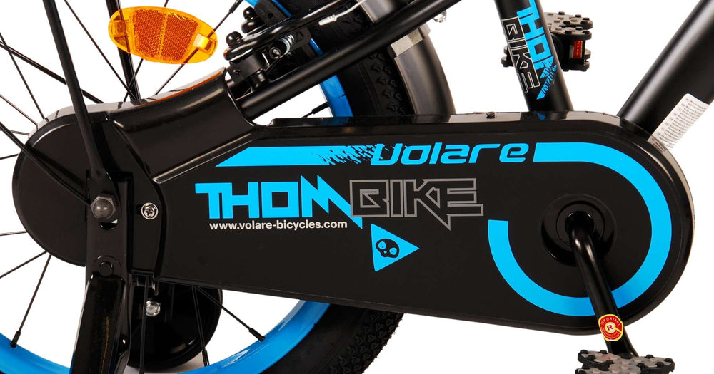 Vélo enfant Volare Thombike - Garçons - 16 pouces - Noir Bleu - Deux freins à main