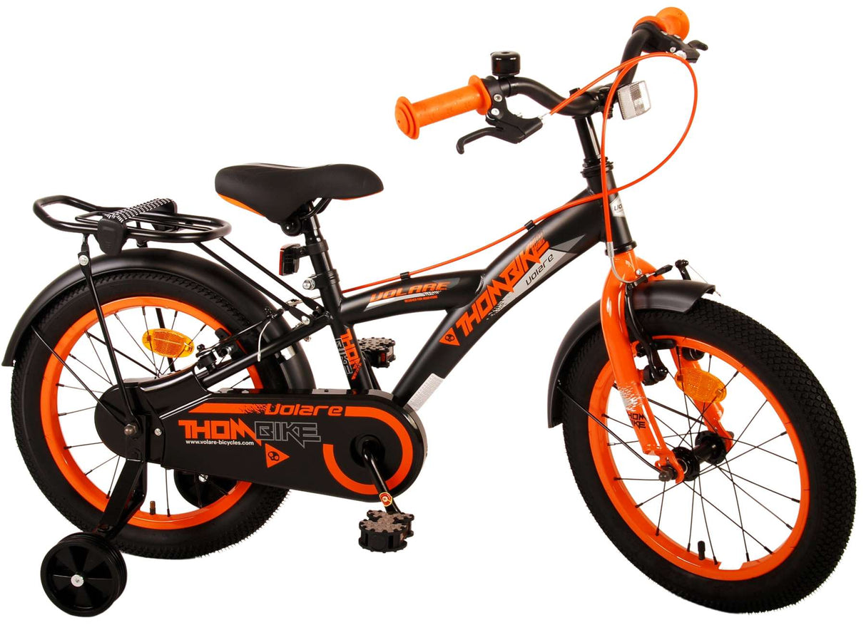 Volare Thombike Children's Bike Boys 16 pouces Black Orange Two Hand freins