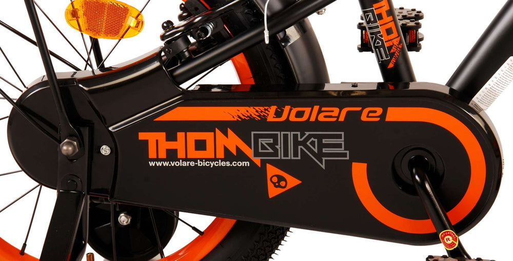 Volare Thombike Children's Bike Boys 16 pouces Black Orange Two Hand freins