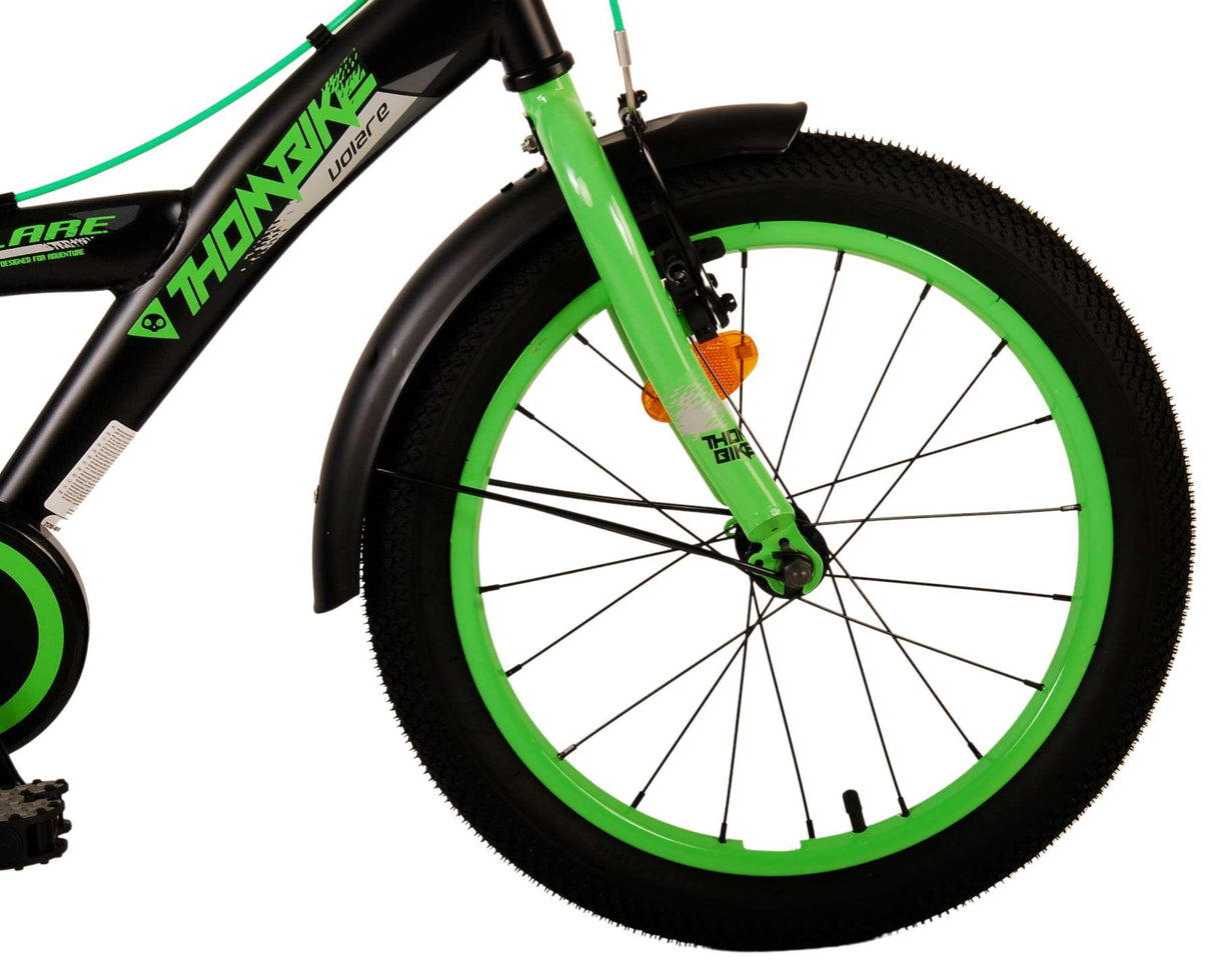 Volare Thombike Kinderfiets Jongens 18 inch Zwart Groen Twee handremmen