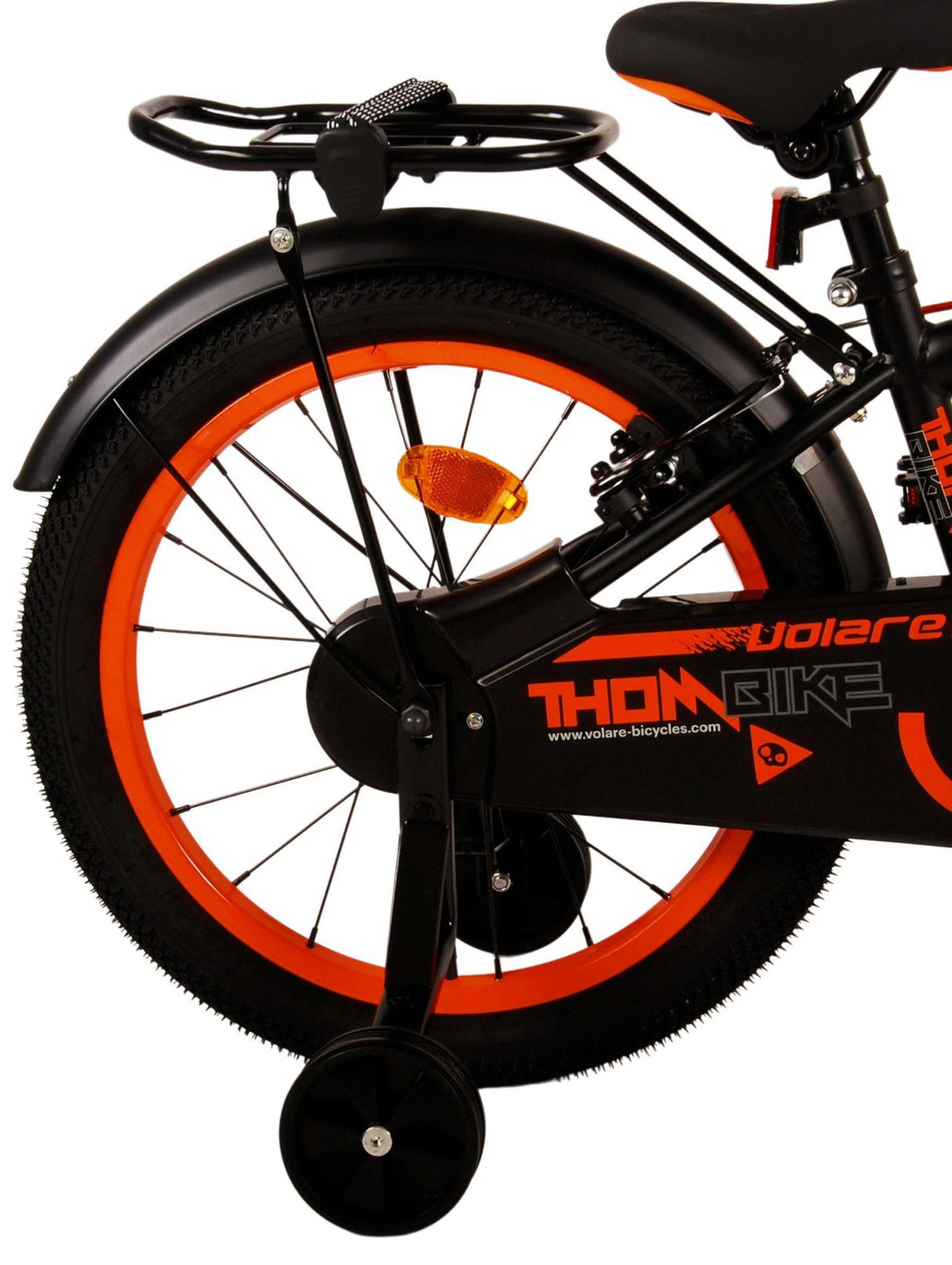 De Volore Thombike Kanner Vëlo Boys 18 Zoll schwaarz orange zwee Hand Bremsen