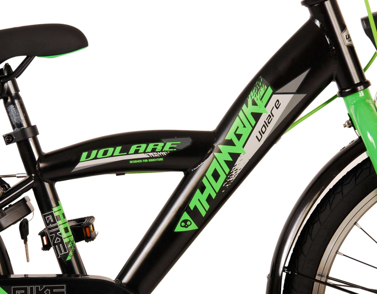 Volare Thombike Children's Bike Boys 20 pouces Black Green Two Hand freins